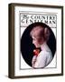 "Woman and a Rose," Country Gentleman Cover, March 22, 1924-Harold Copping-Framed Giclee Print