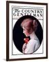 "Woman and a Rose," Country Gentleman Cover, March 22, 1924-Harold Copping-Framed Giclee Print