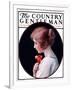 "Woman and a Rose," Country Gentleman Cover, March 22, 1924-Harold Copping-Framed Giclee Print