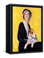 "Woman and Airedale,"May 13, 1933-Charles W. Dennis-Framed Stretched Canvas