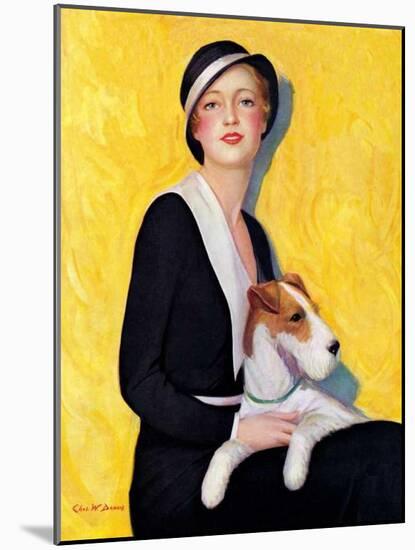 "Woman and Airedale,"May 13, 1933-Charles W. Dennis-Mounted Giclee Print