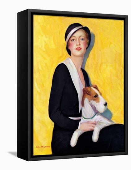 "Woman and Airedale,"May 13, 1933-Charles W. Dennis-Framed Stretched Canvas