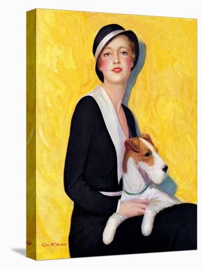 "Woman and Airedale,"May 13, 1933-Charles W. Dennis-Stretched Canvas