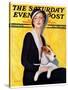 "Woman and Airedale," Saturday Evening Post Cover, May 13, 1933-Charles W. Dennis-Stretched Canvas