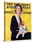 "Woman and Airedale," Saturday Evening Post Cover, May 13, 1933-Charles W. Dennis-Stretched Canvas