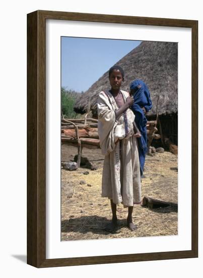 Woman and baby in a village near the Blue Nile Falls, Ethiopia-Vivienne Sharp-Framed Photographic Print