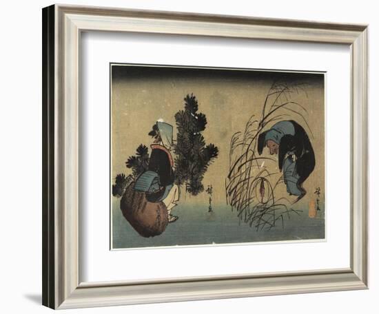 Woman and Badger-Utagawa Hiroshige-Framed Giclee Print