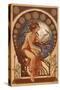 Woman and Bird - Art Nouveau-Lantern Press-Stretched Canvas
