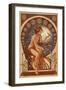Woman and Bird - Art Nouveau-Lantern Press-Framed Art Print
