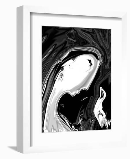 Woman and Bird-Rabi Khan-Framed Art Print