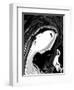 Woman and Bird-Rabi Khan-Framed Art Print