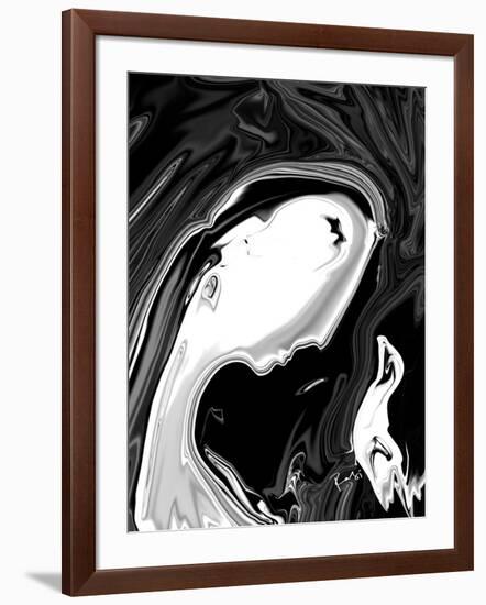 Woman and Bird-Rabi Khan-Framed Art Print