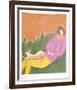 Woman and Cat-Harold Baumbach-Framed Limited Edition