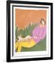 Woman and Cat-Harold Baumbach-Framed Limited Edition