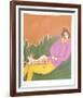 Woman and Cat-Harold Baumbach-Framed Limited Edition