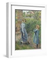 Woman and Child at the Well, 1882-Camille Pissarro-Framed Giclee Print