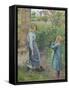 Woman and Child at the Well, 1882-Camille Pissarro-Framed Stretched Canvas