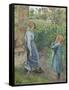 Woman and Child at the Well, 1882-Camille Pissarro-Framed Stretched Canvas