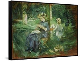 Woman and Child in a Garden, 1884-Berthe Morisot-Framed Stretched Canvas