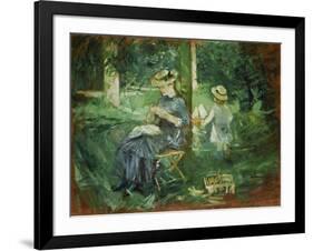 Woman and Child in a Garden, 1884-Berthe Morisot-Framed Giclee Print