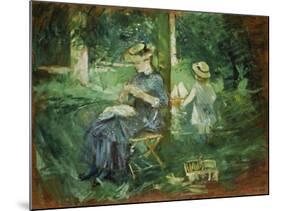 Woman and Child in a Garden, 1884-Berthe Morisot-Mounted Giclee Print