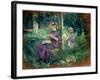 Woman and Child in a Garden, C.1883-84-Berthe Morisot-Framed Giclee Print