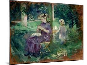 Woman and Child in a Garden, C.1883-84-Berthe Morisot-Mounted Giclee Print