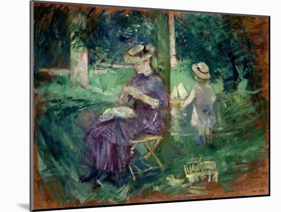 Woman and Child in a Garden, C.1883-84-Berthe Morisot-Mounted Giclee Print