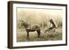 Woman and Child in Buggy-null-Framed Art Print