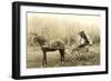 Woman and Child in Buggy-null-Framed Art Print