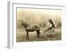 Woman and Child in Buggy-null-Framed Art Print