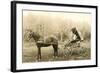 Woman and Child in Buggy-null-Framed Art Print