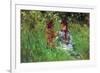 Woman and Child in Garden in Bougival-Berthe Morisot-Framed Premium Giclee Print