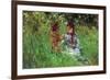 Woman and Child in Garden in Bougival-Berthe Morisot-Framed Premium Giclee Print