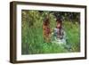 Woman and Child in Garden in Bougival-Berthe Morisot-Framed Art Print