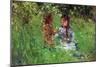 Woman and Child in Garden in Bougival-Berthe Morisot-Mounted Art Print