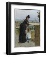 Woman and child on a balcony, 1872-Berthe Morisot-Framed Premium Giclee Print