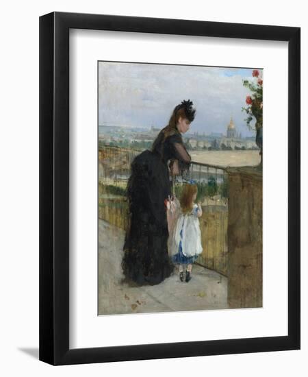 Woman and child on a balcony, 1872-Berthe Morisot-Framed Premium Giclee Print