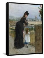 Woman and child on a balcony, 1872-Berthe Morisot-Framed Stretched Canvas