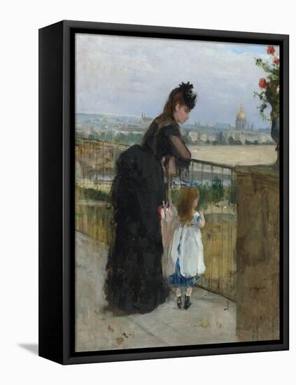 Woman and child on a balcony, 1872-Berthe Morisot-Framed Stretched Canvas