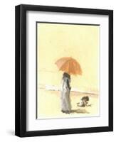 Woman and Child on Beach, 2015-Lincoln Seligman-Framed Giclee Print