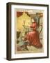 Woman and Child Reading by the Light of an Oil Lamp-null-Framed Giclee Print