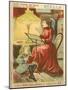 Woman and Child Reading by the Light of an Oil Lamp-null-Mounted Giclee Print