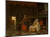 Woman and Child with Serving Maid, 1663-1665-Pieter de Hooch-Mounted Giclee Print