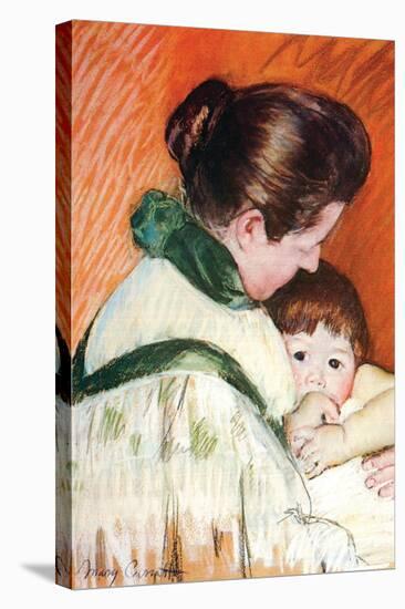 Woman and Child-Mary Cassatt-Stretched Canvas