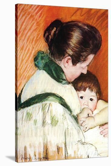 Woman and Child-Mary Cassatt-Stretched Canvas
