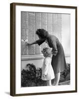Woman and Daughter at Honor Roll Wall-Philip Gendreau-Framed Photographic Print