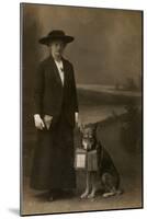 Woman and Dog in Photographer's Studio-Friedrich Hellman-Mounted Photographic Print