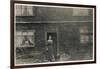 Woman and Dog Outside a Farnhouse-null-Framed Photographic Print