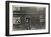 Woman and Dog Outside a Farnhouse-null-Framed Photographic Print